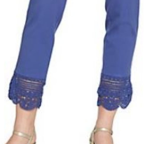 Isaac Mizrahi Stretch Ankle Pants w/ Crochet Hem - Picture 3 of 3